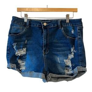 SHEIN Women's Size 2XL Distressed Jean Shorts